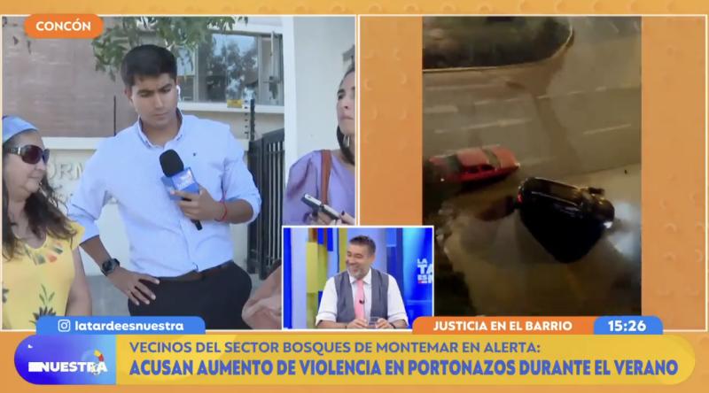 Violento portonazo en Viña del Mar.