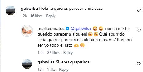 Ácido comentario a fotografía de Marité Matus que la compara con novia de Arturo Vidal | Instagram