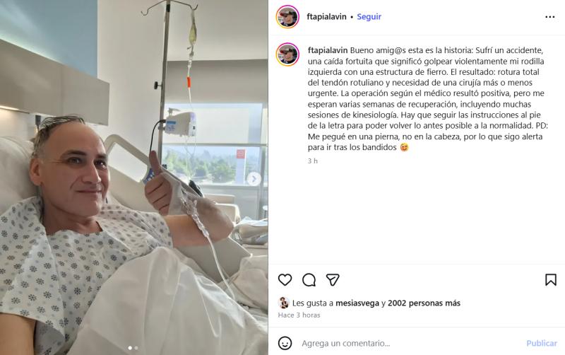 Fernando Tapia sufrió complejo accidente y fue operado - Instagram