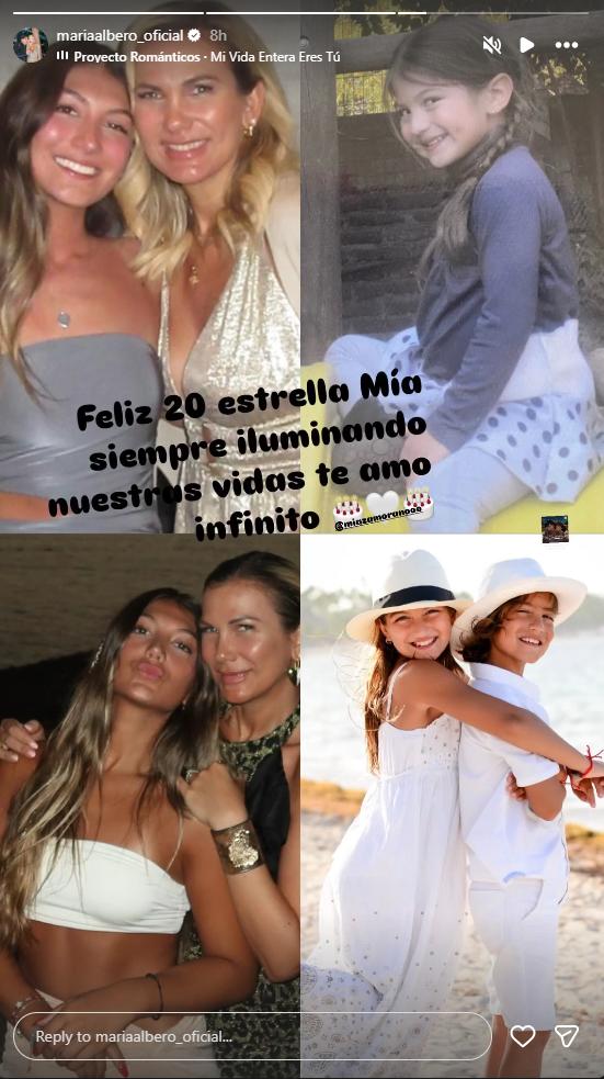 María Alberó saludo a su hija Mia por su cumpleaños número 20 | Instagram