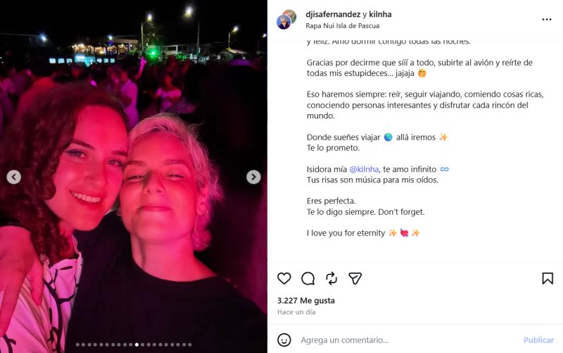 DJ Isa Fernández presentó a su pareja en redes sociales - Instagram