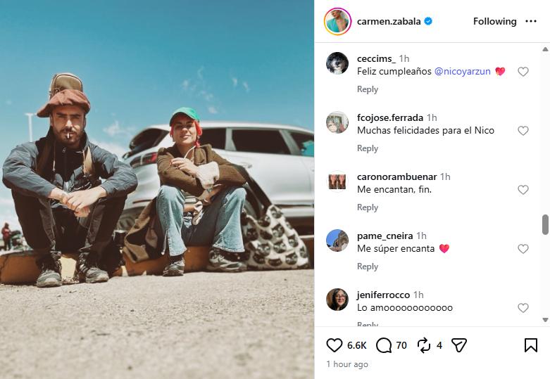 Carmen Zabala dedica romántico mensaje a Nicolás Oyarzún por su cumpleaños | Instagram