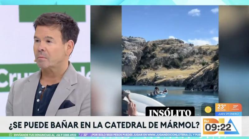 Turistas son sorprendidos bañándose en Catedrales de Mármol.