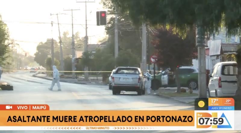 Portonazo en Maipú termina con delincuente muerto.