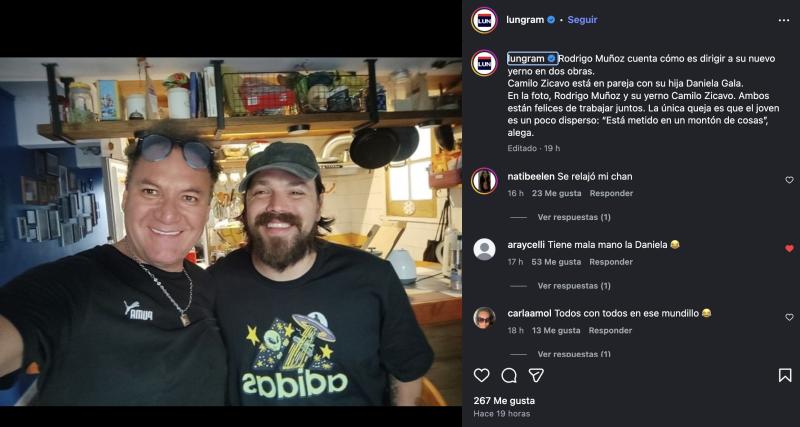 Fotografía de Camilo Zicavo con Rodrigo Muñoz - Instagram.