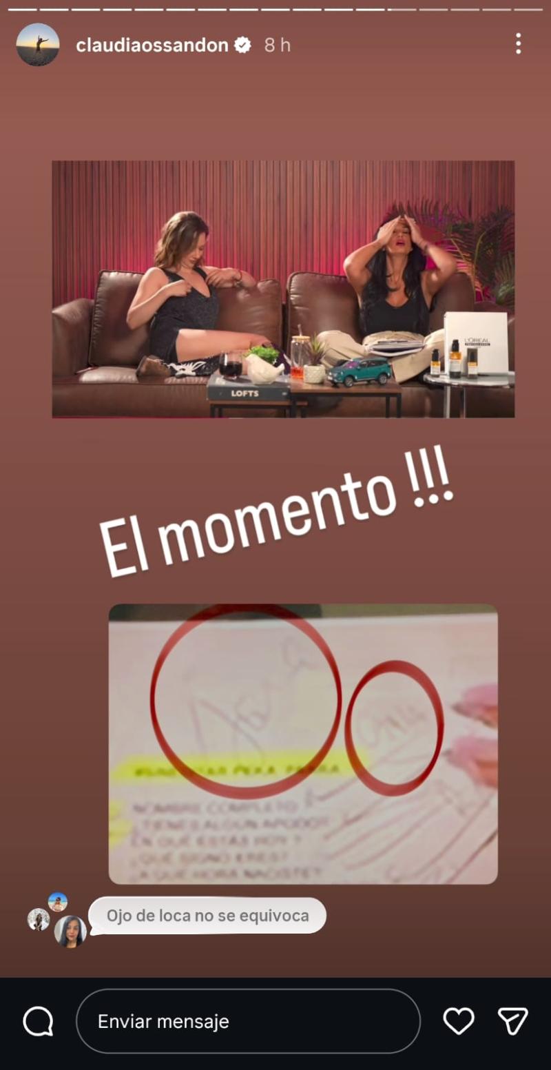 Peka Parra escribe el nombre de Carla Jara - Instagram Claudia Ossandón