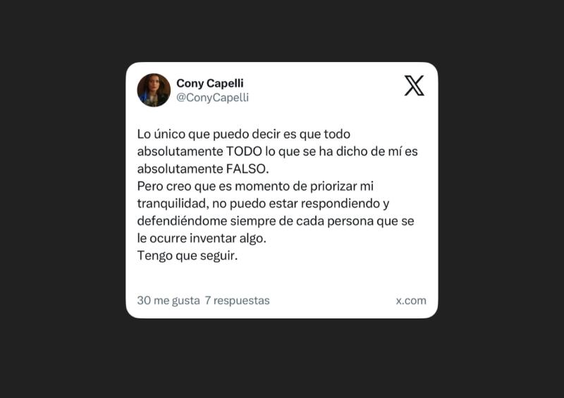 Respuesta a críticas de Cony Capelli