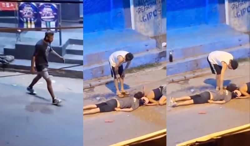 Venezolano da brutal golpiza a chileno en Paraguay.