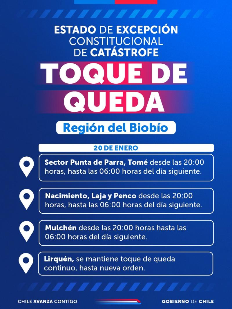 Toque de queda en el Biobío