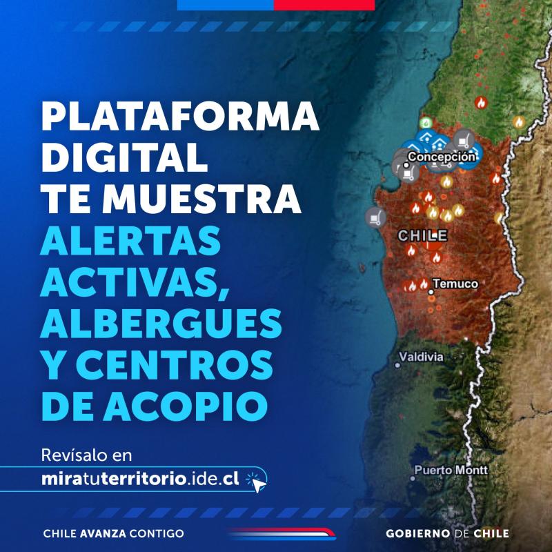 Revisa el mapa de los incendios EN VIVO con las alertas, albergues y centros de acopio