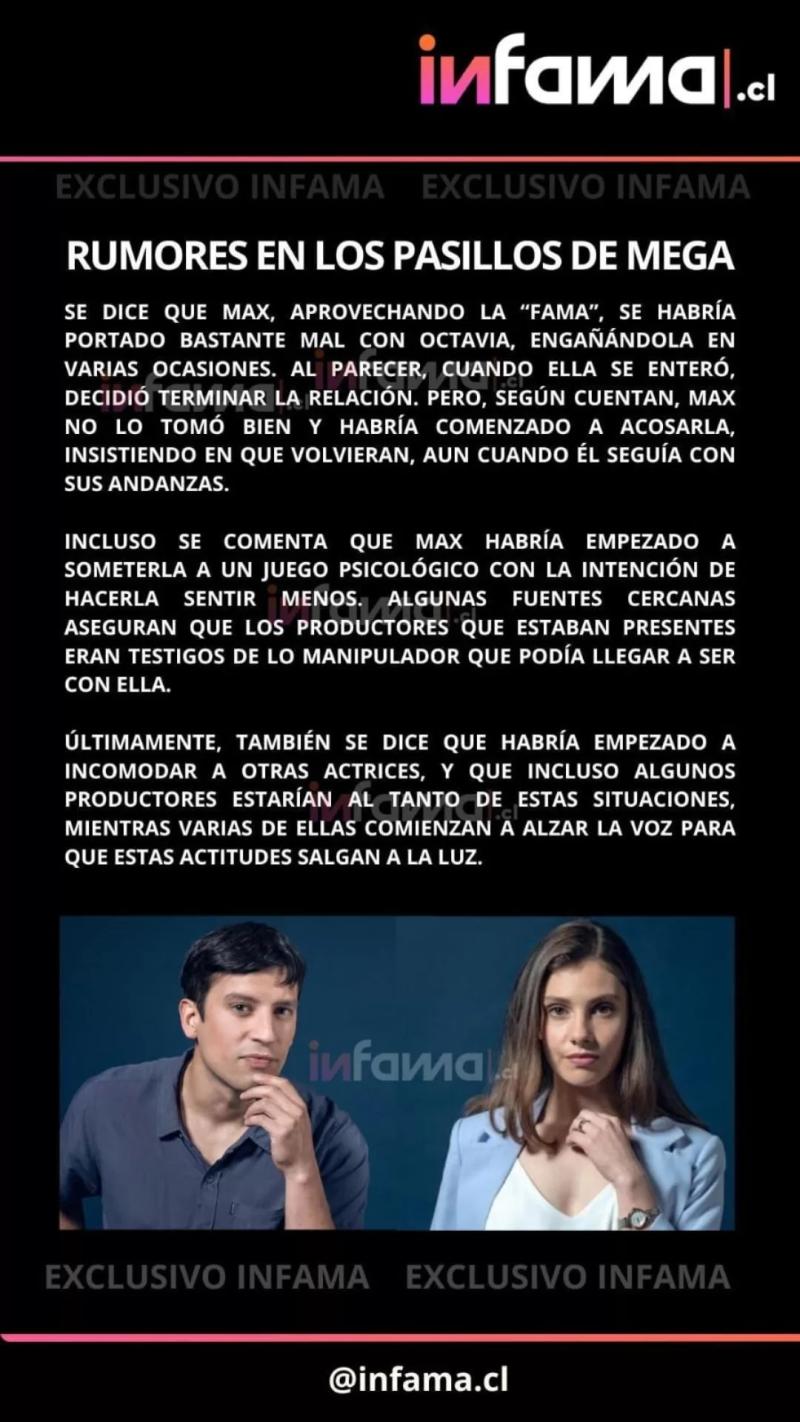 Infama entregó detalles sobre el quiebre entre la relacipon de Octavia Bernasconi (26) y Max Salgado (32) | Instagram