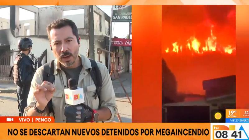 Rodrigo Pérez, notero de "Tu Día", en zona afectada por incendios forestales