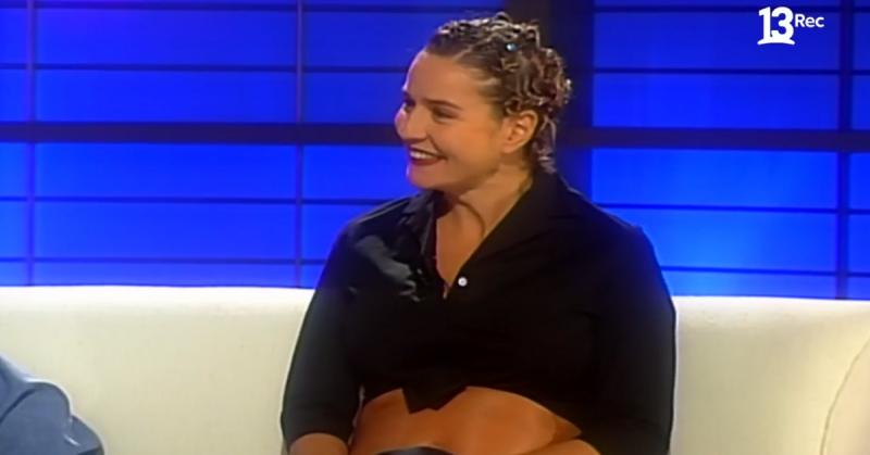 La actriz Marcela Osorio en el programa La noche de Cecilia, 1999