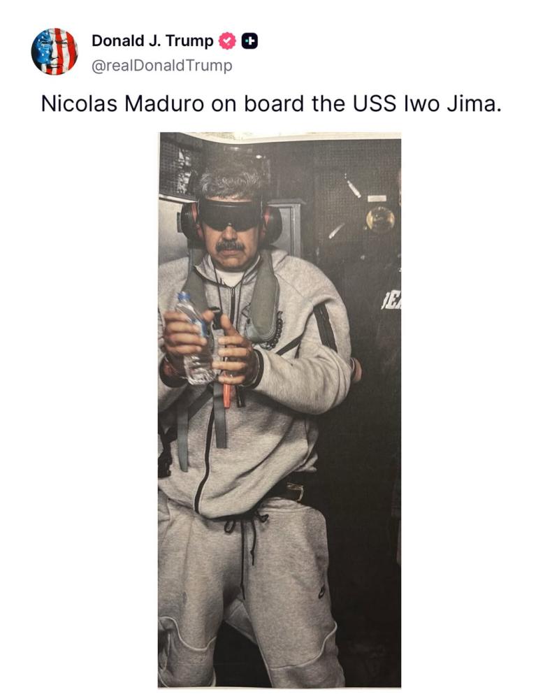 Nicolás Maduro capturado | White House Instagram