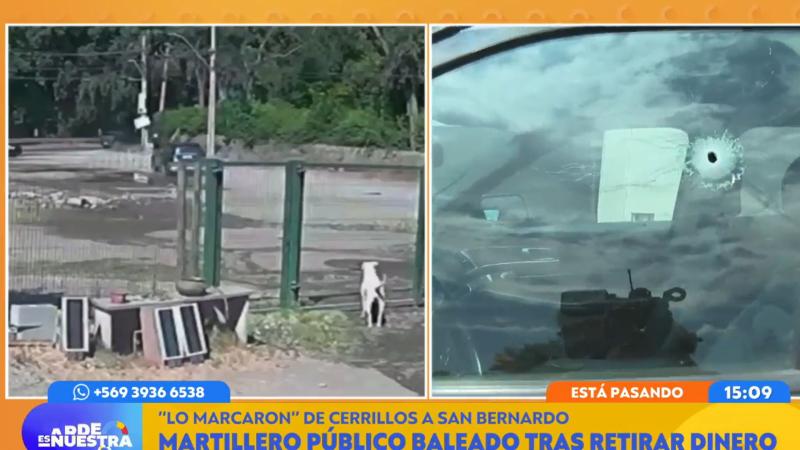 Así quedó el auto del martillero público que sufrió asalto en San Bernardo