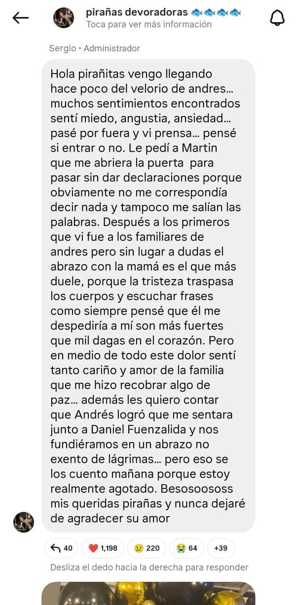 Canal de difusión de Sergio Rojas - Instagram