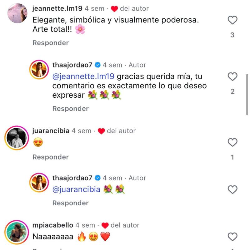 Comentarios en foto de Thais Jordao | Instagram