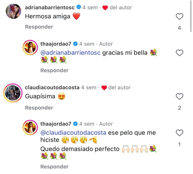 Comentarios en foto de Thais Jordao | Instagram