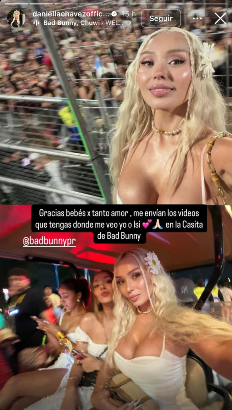 Historia de Daniella Chávez en concierto de Bad Bunny | Instagram