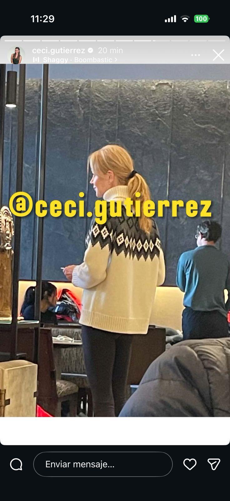 Imagen de Nicole Kidman en Chile compartida por Cecilia Gutiérrez. Créditos: Instagram