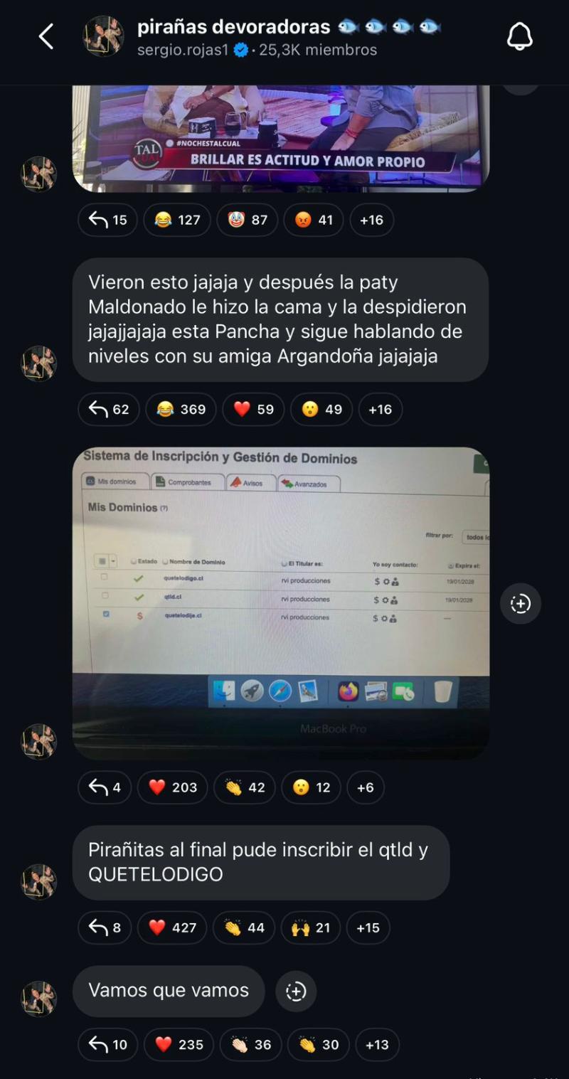 Sergio Rojas celebra obtener dominio de su programa - Canal de Difusión de Instagram