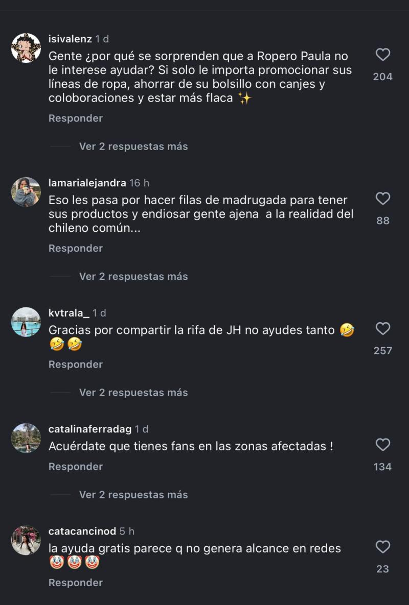 Ropero Paula se llenó de críticas por poca ayuda a damnificados de incendio - Instagram