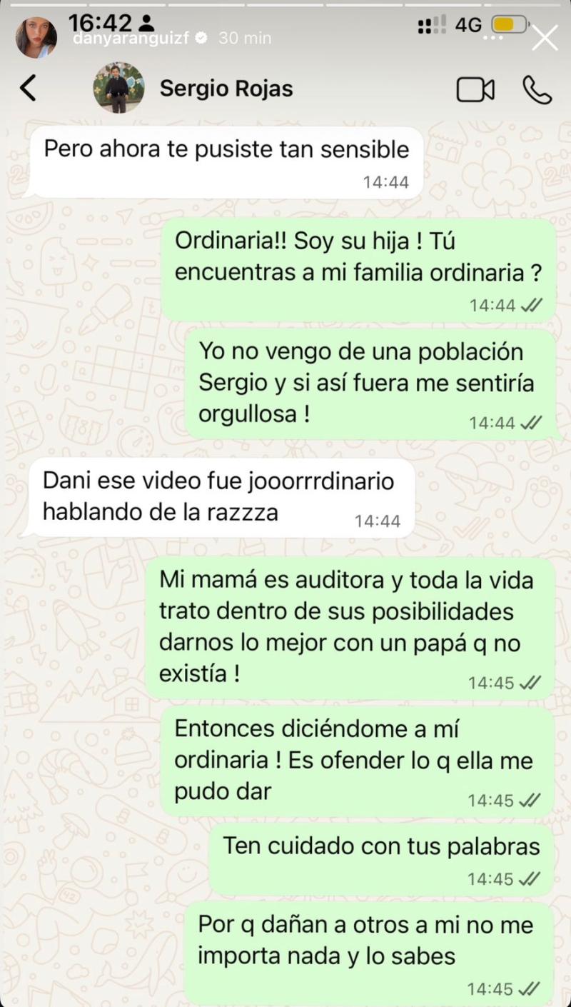 Daniela Aránguiz expone chats con Sergio Rojas - Instagram