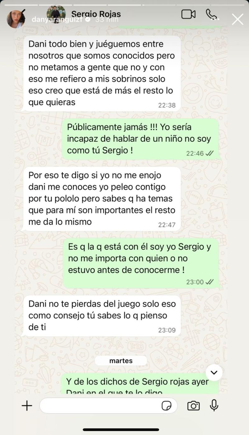 Daniela Aránguiz expone chats con Sergio Rojas - Instagram