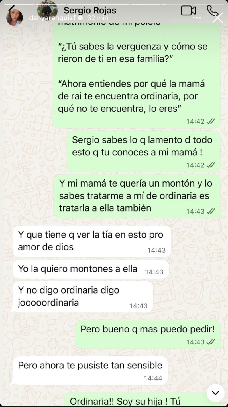Daniela Aránguiz expone chats con Sergio Rojas - Instagram