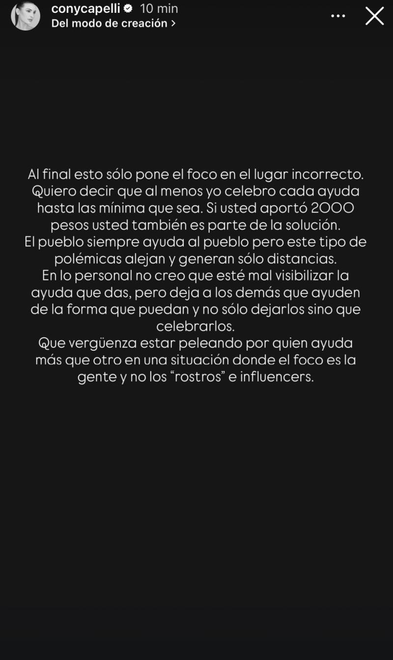 Historia de Cony Capelli | Instagram