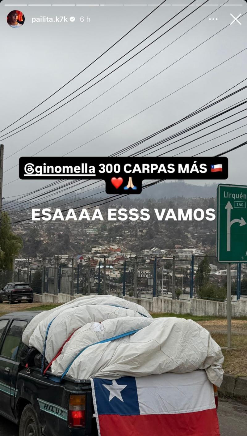 Cadena de donaciones lograda por Pailita - Instagram