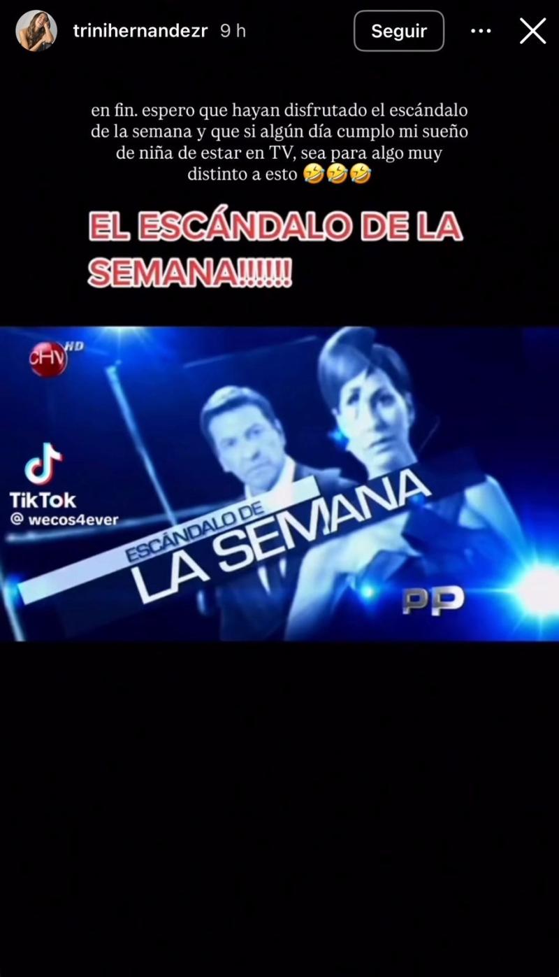 Historia de Trinidad Hérnandez sobre Álvaro Ballero | Instagram