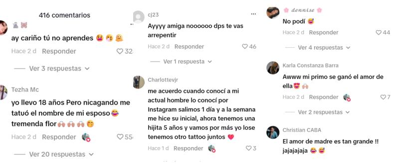 Comentarios que generó el video de Flor de Rap - Tiktok