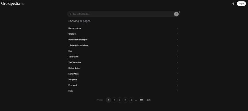 Captura de Grokipedia.