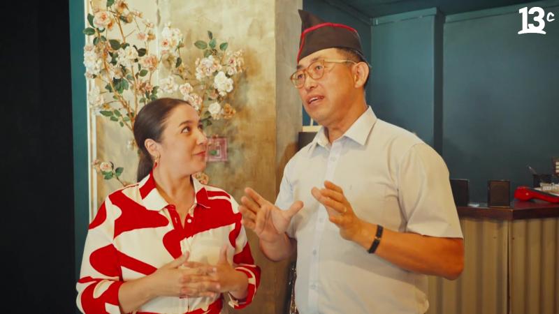 Cami Chef en Patronato con dueño de restaurante Wokaholic. Créditos: Canal 13