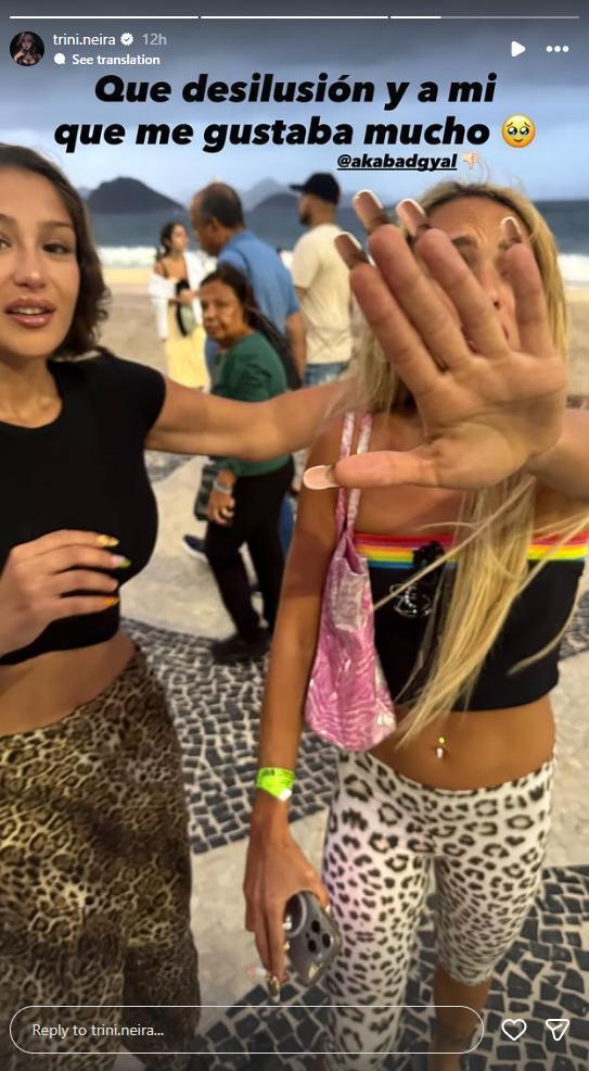 Trini Neira y cantante Bad Gyal | Instagram