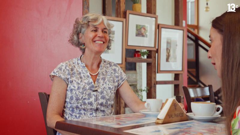 Claudia Machado, dueña de cafetería Waddington. Créditos: Canal 13