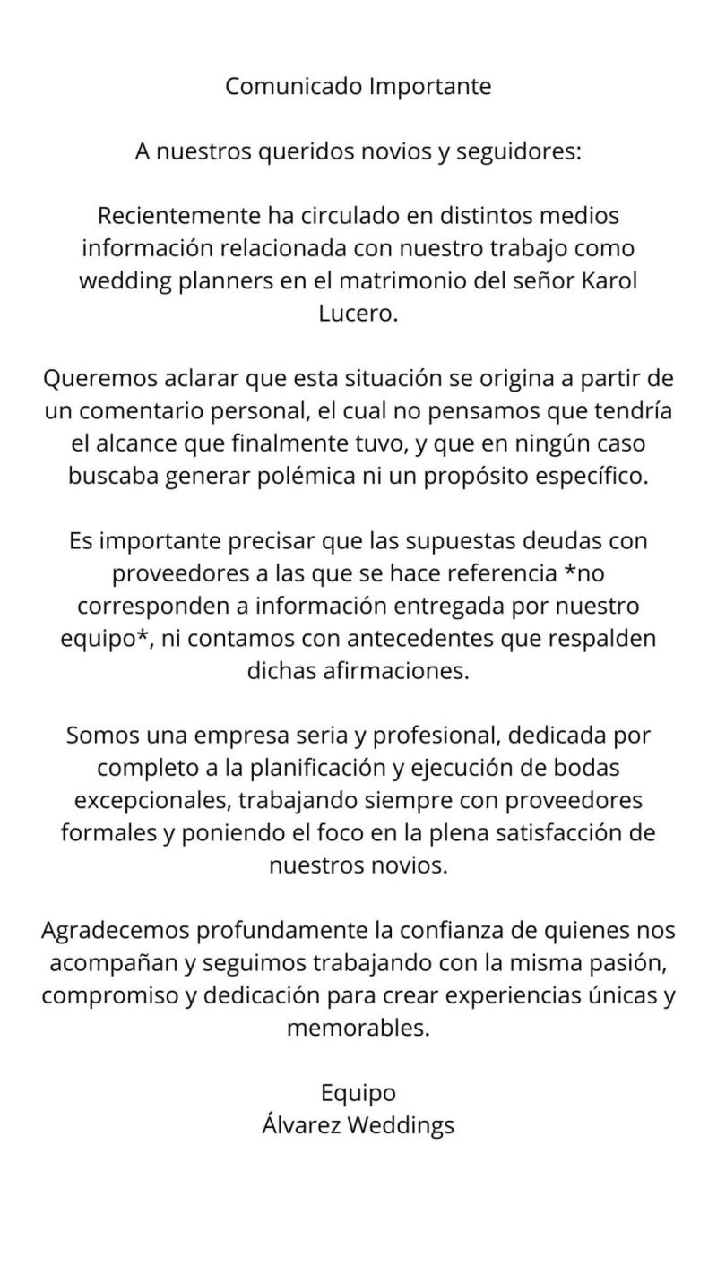 Empresa de Pedro Álvarez retificó la información entregada a Javier Fernández - Instagram