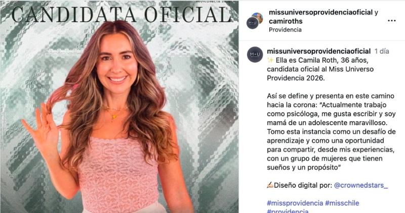 Camila Roth, hermana de la bailarina Vale Roth, sorprendió al anunciar su candidatura en Miss Universo Providencia