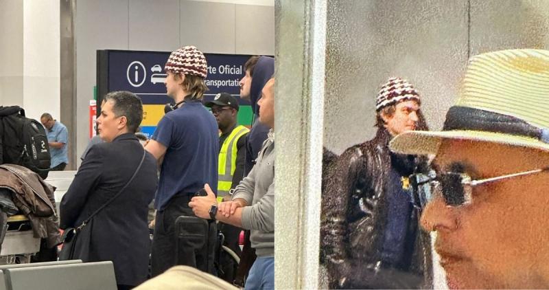 DJO - Joe Keery en el aeropuerto de Santiago de Chile