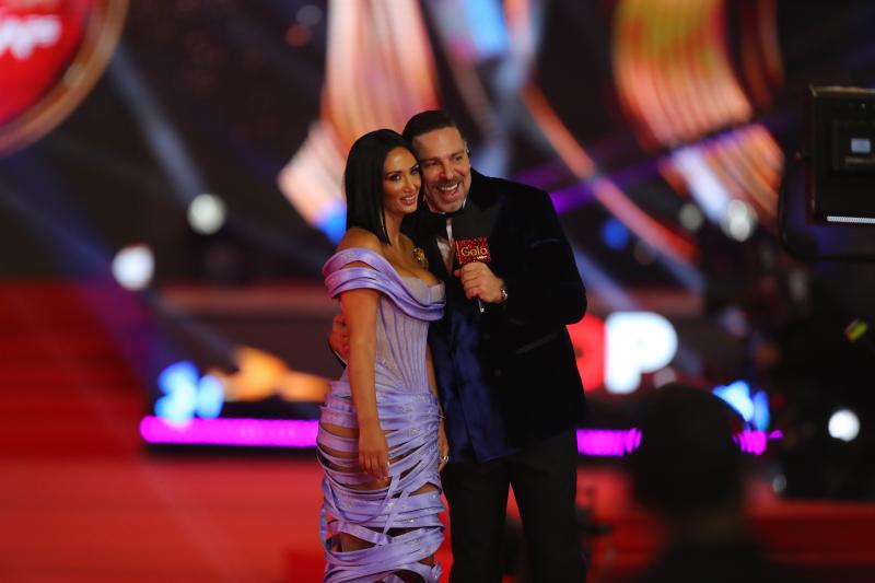 Pamela Díaz junto a José Antonio Neme en la Gala de Viña - Aton