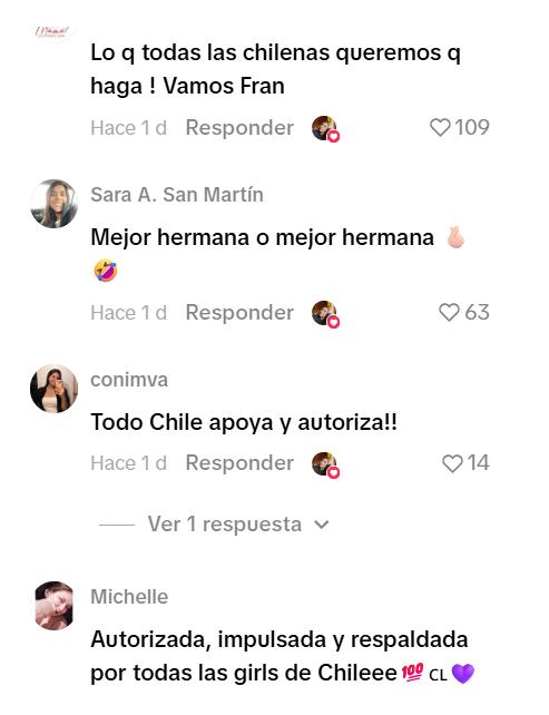 Reacciones que generó el video de hermana de Fran Virgilio - Tiktok