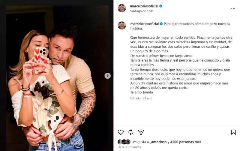 La romántica publicación de Marcelo Ríos con su nueva polola - Instagram