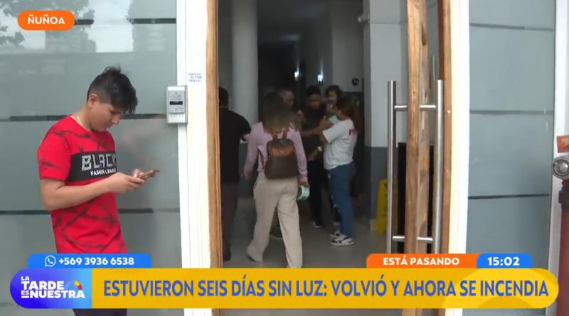 Ñuñoa: edificio estuvo seis días sin luz y ahora sufre con un incendio.