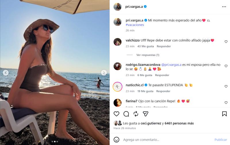 Priscilla Vargas durante sus vacaciones - Instagram