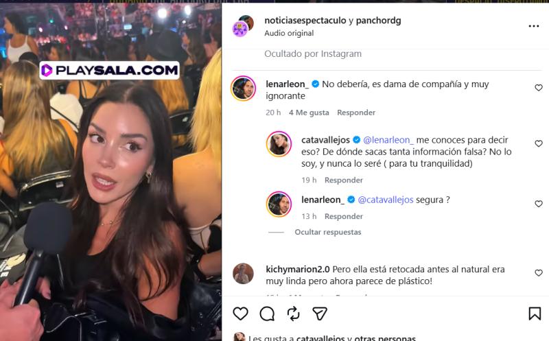 Cata Vallejos reaccionó a ofensivo comentario - Captura Instagram