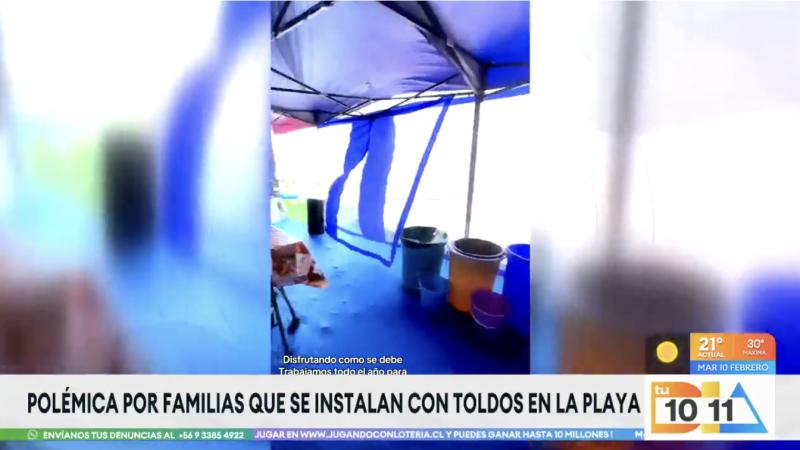 Familias se instalan con toldos, carpas y parrillas en playas de Iquique.