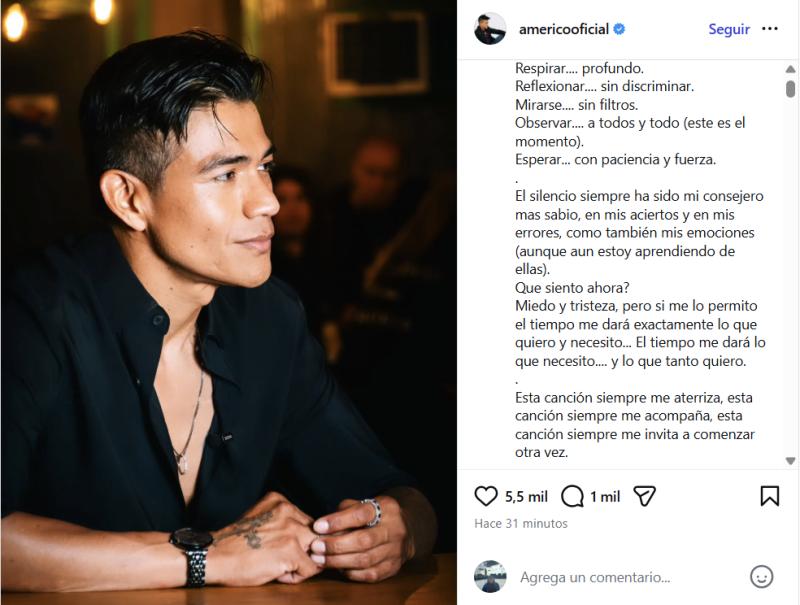 Descargo de Américo | Instagram