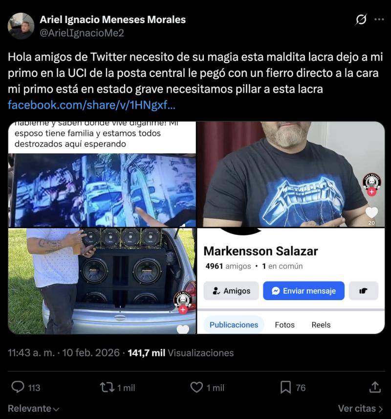 Denuncian a ciudadano venezolano de agredir a hombre con un fierro.