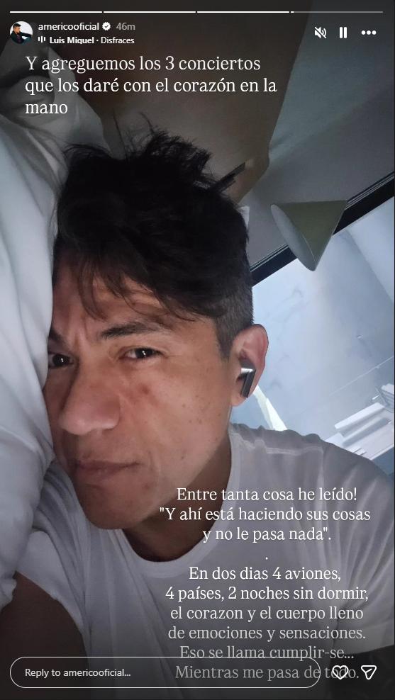 El descargo de Américo por críticas a sus shows | Instagram